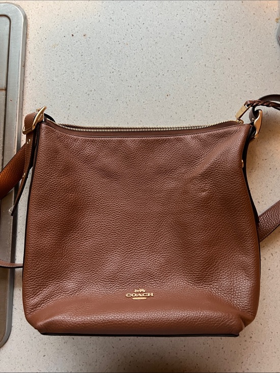 Coach Handbags - Coach Pebbled Leather Hobo Bag in Dark Brown